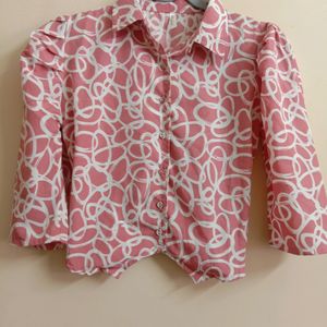 Pink And White Top For Girls