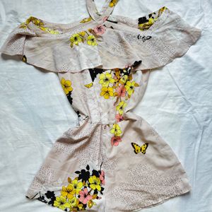 GUESS Floral Cold Shoulder Romper