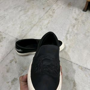 ZARA BLACK WHITE SLIP ON SNEAKERS UK 8