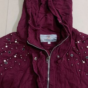 Aesthetic Vinvella Beads Jacket With Hood