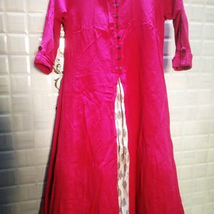 Attractive Pink Cotton Kurti