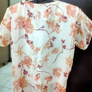 Floral Peach Shimmer Work Top !