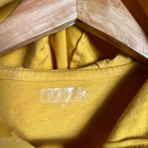 Mustard Yellow Hooded Crop Top