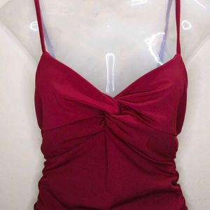 Maroon Bodycon Bow Dress🎀