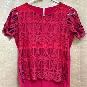 Red Net Top Size S