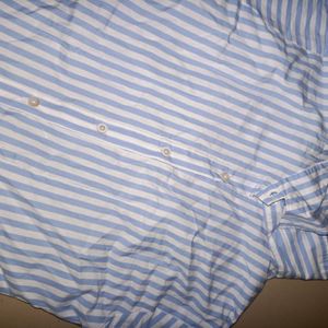 Stripped Blue & White Shirt For Women