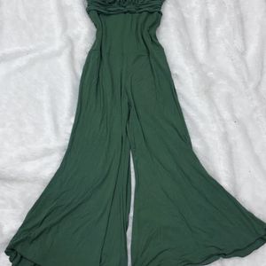 Vintage Forest Green Pinterest Flared Jumpsuit