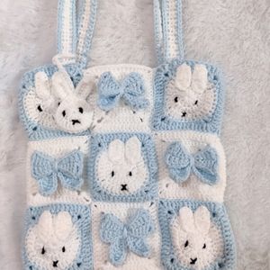 Crochet Miffy-bow Tote Bag
