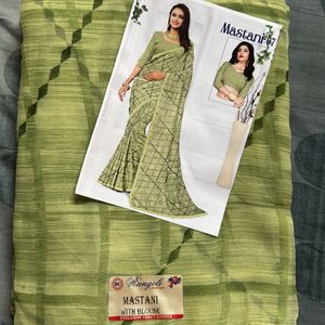 Three Catalog Sarees With Blouse Pices