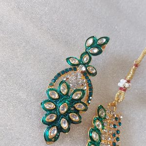 Stone-Studded Gold-Plated Necklace Set