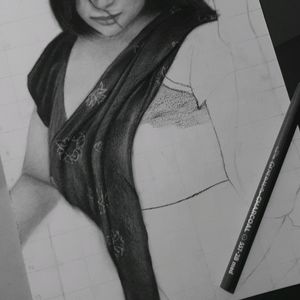 A Sareee Girl Handmade Sketch