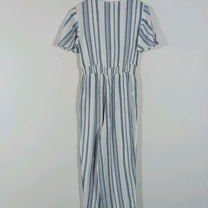 White Strips Casual Jumpsuit (Women)