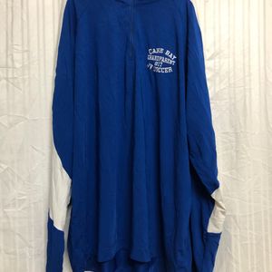 Augusta Blue Half Zip Long Sleeve T Shirt