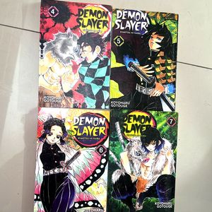 Demon Slayer Manga Set Of 4 Comics