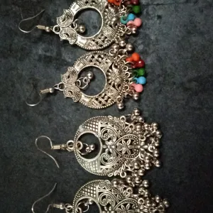 Oxidized earrings.