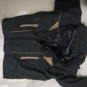 Black Winter Jacket With Fur Lining