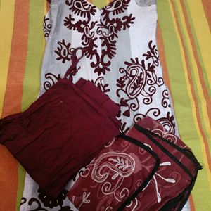 Brown Dupatta Set