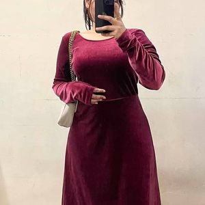 Maroon velvet Dress