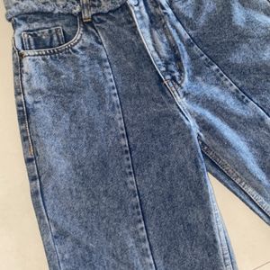 High Waist Wide Leg Blue Denim