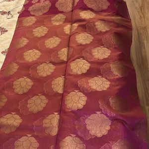 Magenta Kota Doria Saree