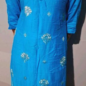 Blue Kurta With Dupatta