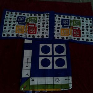 New ludo cotten double bed sheet with two pillows