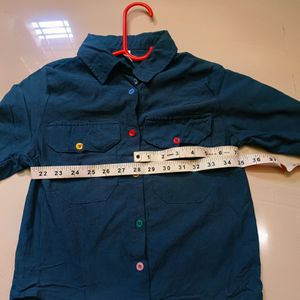 Crop Shirt With Colorful Buttons