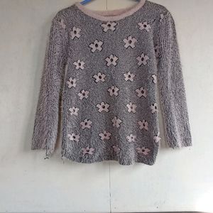 Daisy Print Angora Sweater