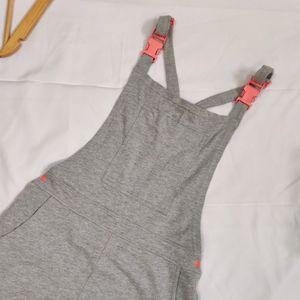 Ajio Grey Dungaree Dress.