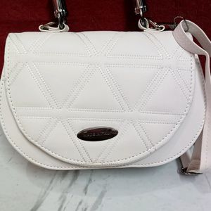 White Leather Bag Slingbag Handbag From Italy