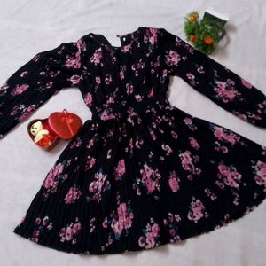 Black With Flowers Print Kurti