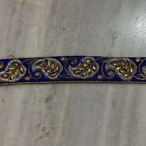 Royal Blue Kundan Lace