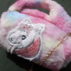 Cute Fur Unicorn Purse