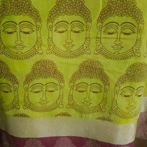 Buddha Print Cotton Saree