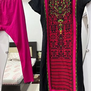 New Magenta Kurta With Leggings