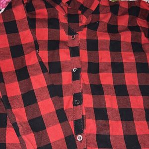 Black And Red Check Shirt For Women