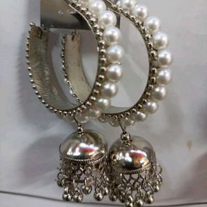 Traditional White Beads Earrings