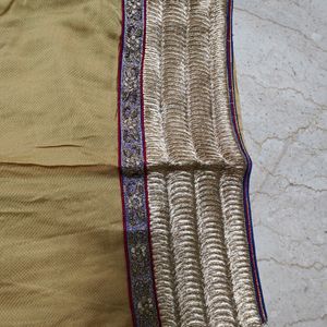 Beige and Blue Zardozi Work Kurta Set