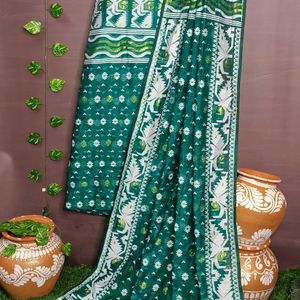 Bengal handloom Jamdani Dupatta Kurta Piece