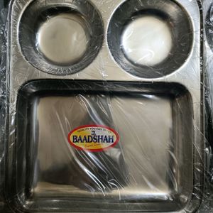 Steel Thalis - 12 Pc