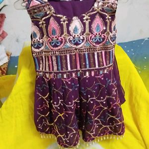 Cute Purple Sharara Suit Set, Ready To Wear