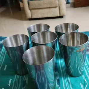 Set of 6 Steel Water Glasses