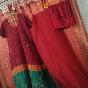 Long Kurti Churi Pant And Dupatta.