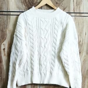 Designer Cream Colour Sweater Size-44