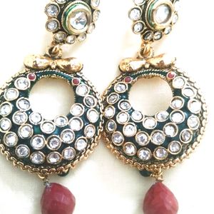 Kundan Stud Long Earring