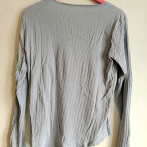 Casual Skyblue Top Full sleeved