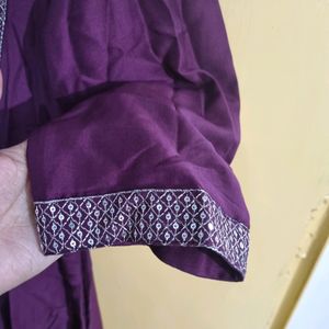 Wine Kurta Set With Plazzo