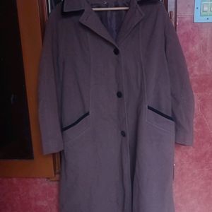 Brown Pure New Wool Coat Very Soft Fabric And Warm