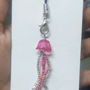 Pink Jelly Fish Phone Charm