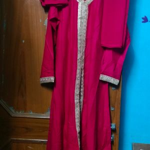 beautiful party wear hot red kurti plazo Dupatta